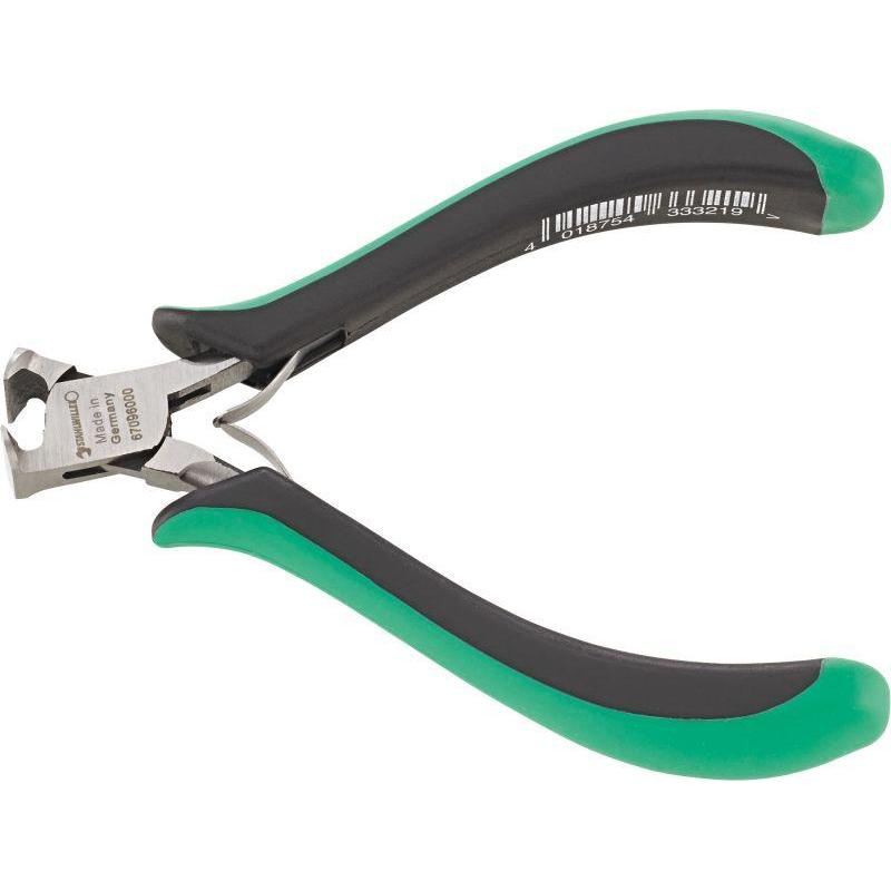 6709 - Szczypce tnące czołowe, dla elektroników, odgięte 90 i proste, szczęki polerowane, 120 mm