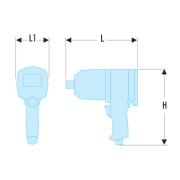 NM.3030F - Klucz udarowy 1' prosty 3390 nm