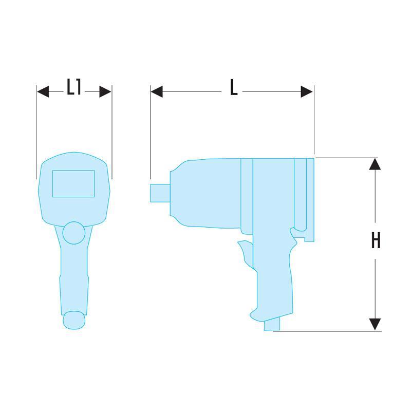 NM.3000F - Klucz udarowy 1' pistoletowy 3390 nm