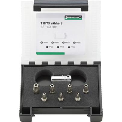 1204/8N - Zestaw bitów do śrub o profilu "5-star" + uchwyt, TPI10 - TPI40 (8 szt.)