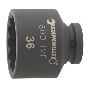 50D IMP 36 - Nasadka udarowa 1/2" 12-kątna, krótka, metryczna, 36 mm