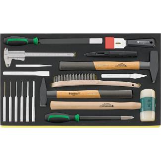 TCS 102-108/10956/10961/18 - Moduł narzędzi ślusarkich (18 szt.), wkładka piankowa