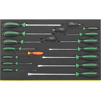 TCS 4620/4660 VDE - Moduł wkrętaków do śrub z rowkiem, Phillips i Pozidriv (18 szt.), wkładka piankowa