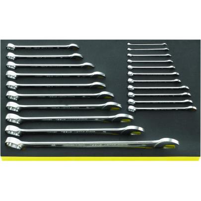 TCS 13/21, 6-34 mm - Moduł kluczy oczkowo-płaskich OPEN-BOX, 6 - 34 mm (21 szt.), wkładka piankowa