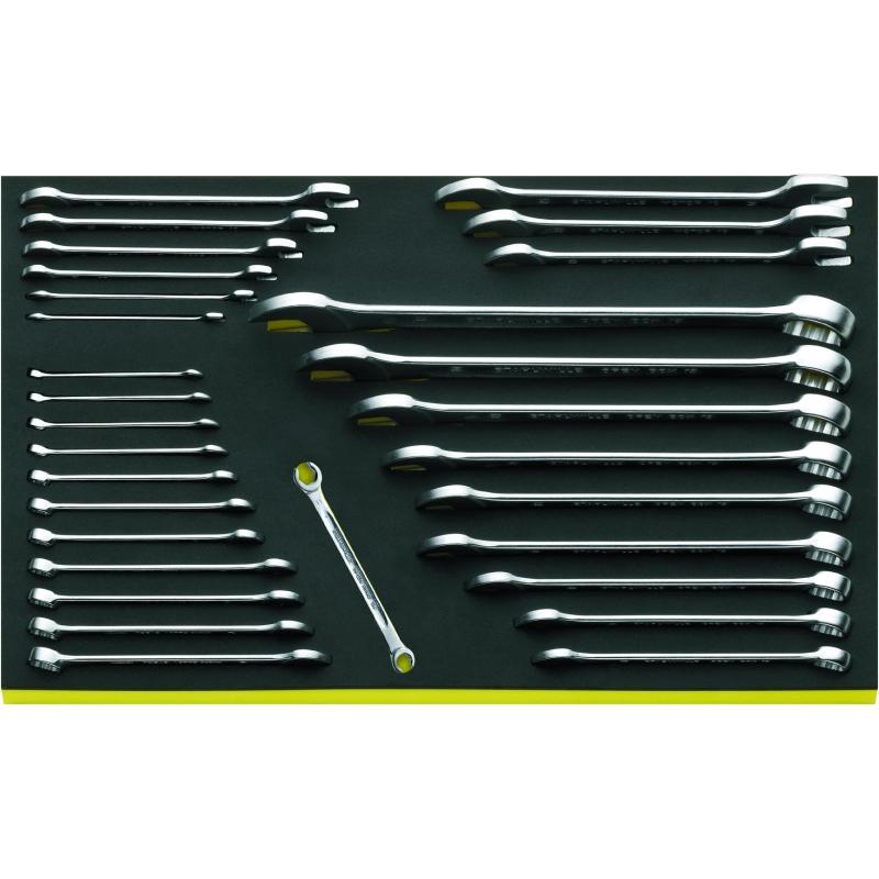 TCS 10+13+24/30 - Moduł kluczy płaskich, oczkowo-płaskich i oczkowo-otwartych, 6-32mm, 6x7 - 21x24mm (30 szt.), wkładka piankowa