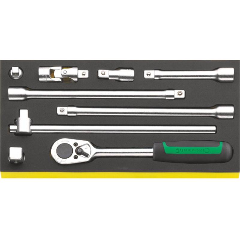 TCS 1/2"-512/9 - Moduł akcesoriów nasadowych 1/2" (9 szt.), wkładka piankowa