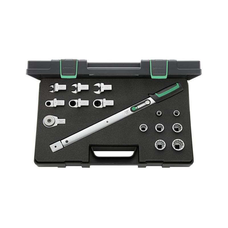 730/20 QUICK/13/1 - Klucz dynamometryczny 730/20 QUICK z grzechotką wtykową 1/2", końcówkami i nasadkami (15 szt.)