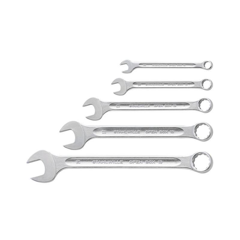 13/5 - Zestaw kluczy oczkowo-płaskich OPEN-BOX, 8 - 19 mm (5 szt.)