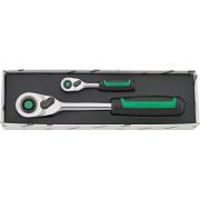 415QR/512QR - Zestaw grzechotek drobnozębowych QuickRelease, z 2-komponentową rękojeścią, 1/4" i 1/2"