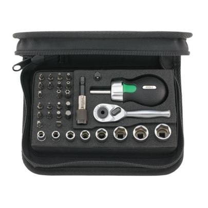 40/29/4 SCI - Zestaw nasadek 1/4" 6-kątnych, 5,5 - 14 mm, z grzechotką i akcesoriami + bity (33 szt.)