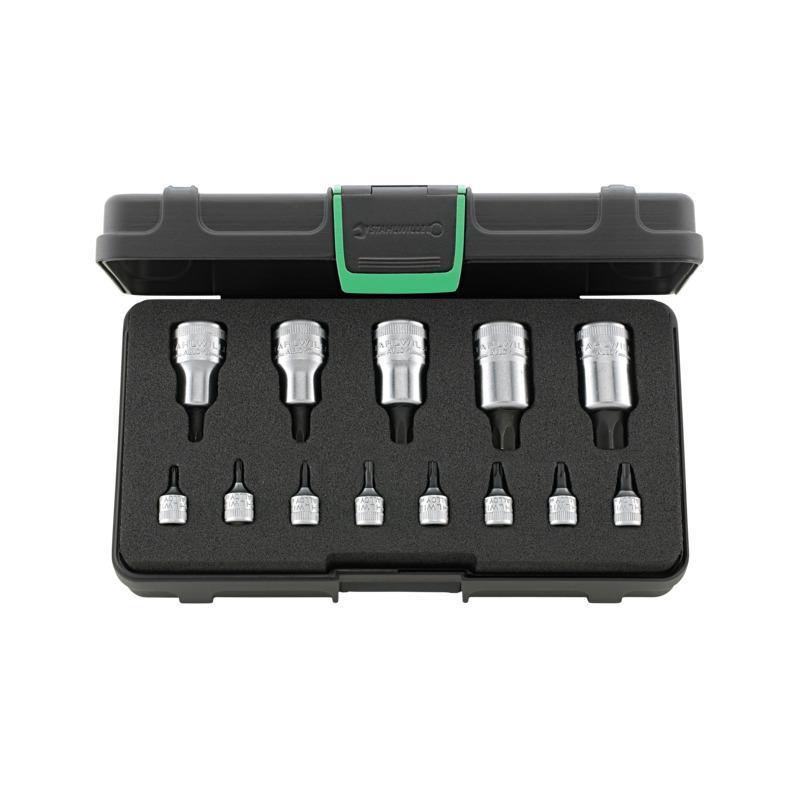 54TX/44KTX/13 - Zestaw nasadek 1/2" i 1/4" trzpieniowych Torx, T8 - T60 (13 szt.)