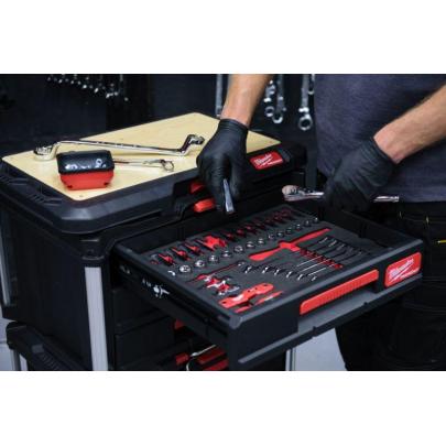 4932493640 - Moduł nasadek i akcesoriów 3/8" i kluczy płasko-oczkowych do szuflad PACKOUT (55 szt.), wkładka piankowa