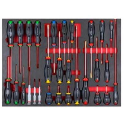 MODM.A456BNL - Moduł 29 wkrętaków Protwist® do śrub z rowkiem, Phillips, Pozidriv i Resistorx, wkładka piankowa