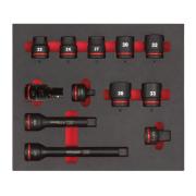 4932493396 - Moduł nasadek krótkich i akcesoriów udarowych 3/4", 22 - 36 mm (12 szt.), wkładka piankowa