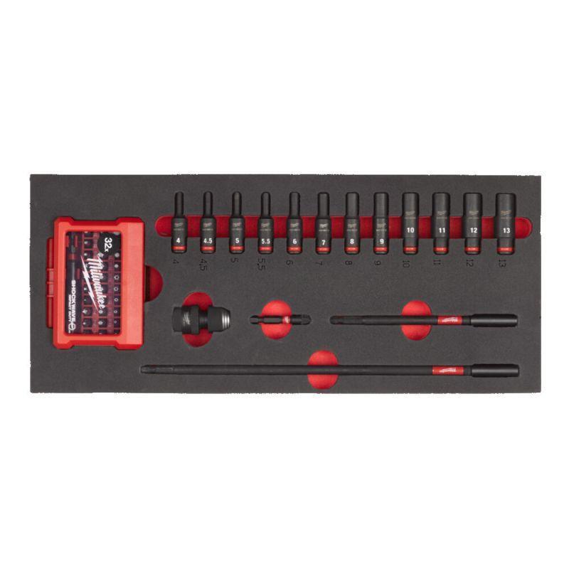 4932493386 - Moduł nasadek długich i akcesoriów udarowych 1/4", 4 - 13 mm (17 szt.), wkładka piankowa