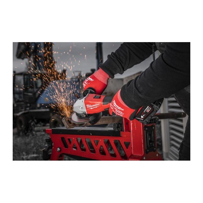 M18 BLSAG125X-402X - Szlifierka kątowa śr. 125 mm, 18 V, 4.0 Ah, włącznik suwakowy, w walizce, z 2 akumulatorami i ładowarką