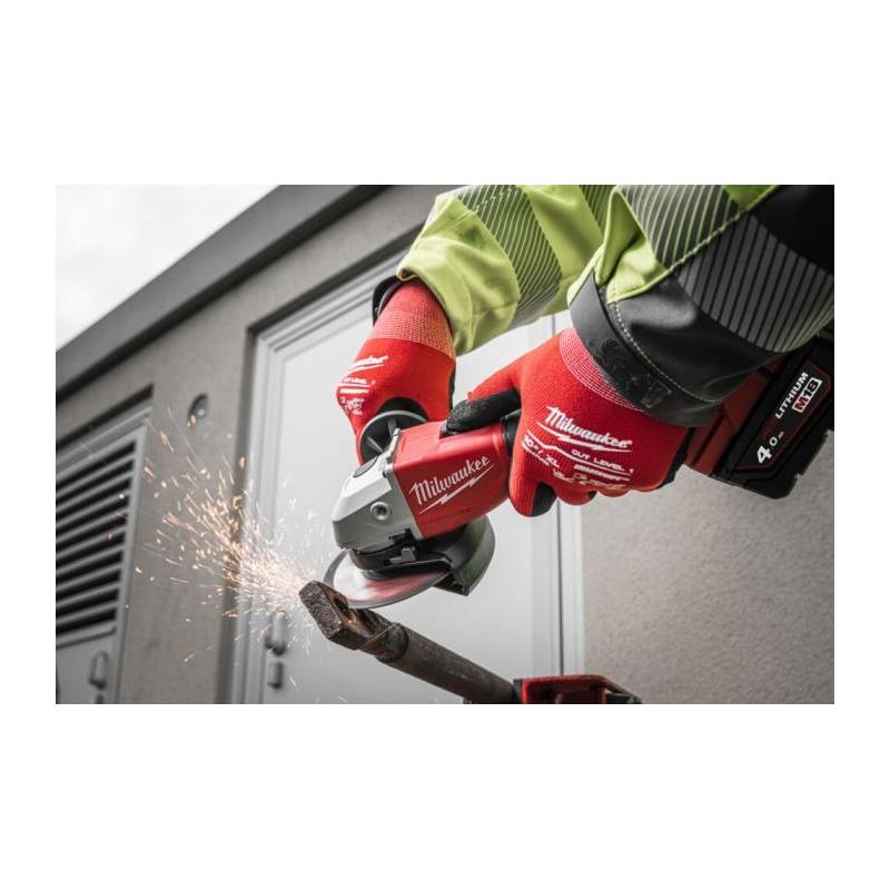 M18 BLSAG125X-402X - Szlifierka kątowa śr. 125 mm, 18 V, 4.0 Ah, włącznik suwakowy, w walizce, z 2 akumulatorami i ładowarką