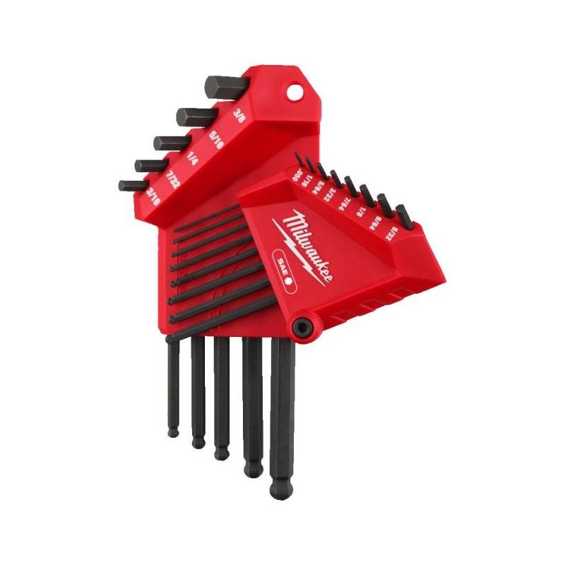 4932493615 - Zestaw kluczy trzpieniowych zagiętych, krótkich z kulką, 6-kątnych, 3/8" - 0,050" (13 szt.)