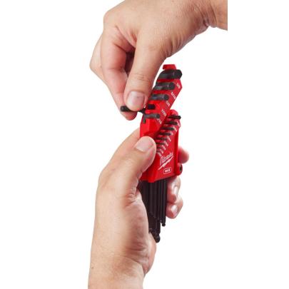 4932493615 - Zestaw kluczy trzpieniowych zagiętych, krótkich z kulką, 6-kątnych, 3/8" - 0,050" (13 szt.)