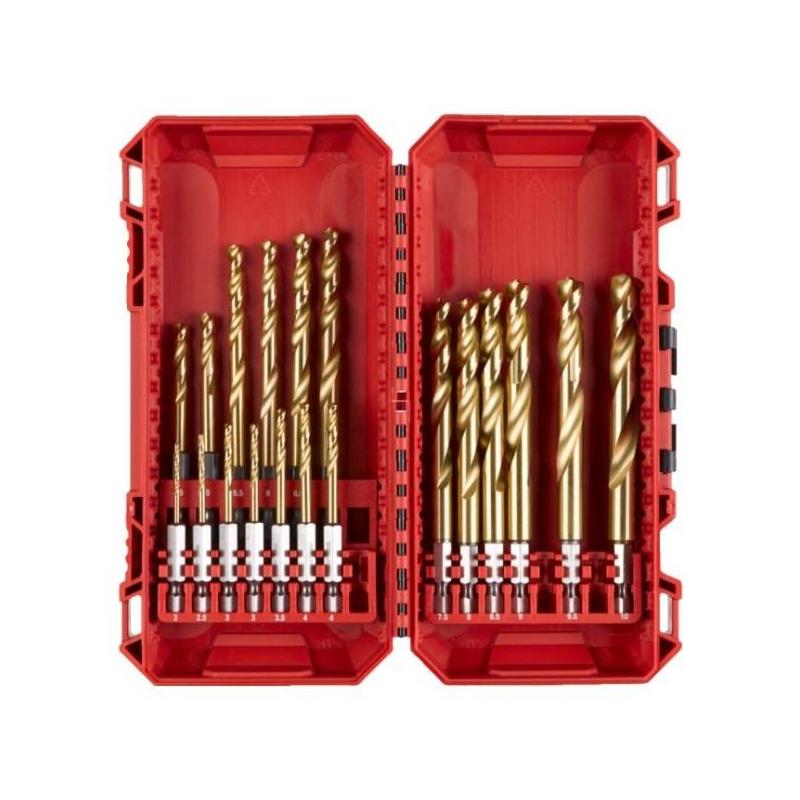 4932493866 - Zestaw wierteł udarowych do metalu Shockwave HSS-G Tin Red Hex, 2 - 10 mm (19 szt.)