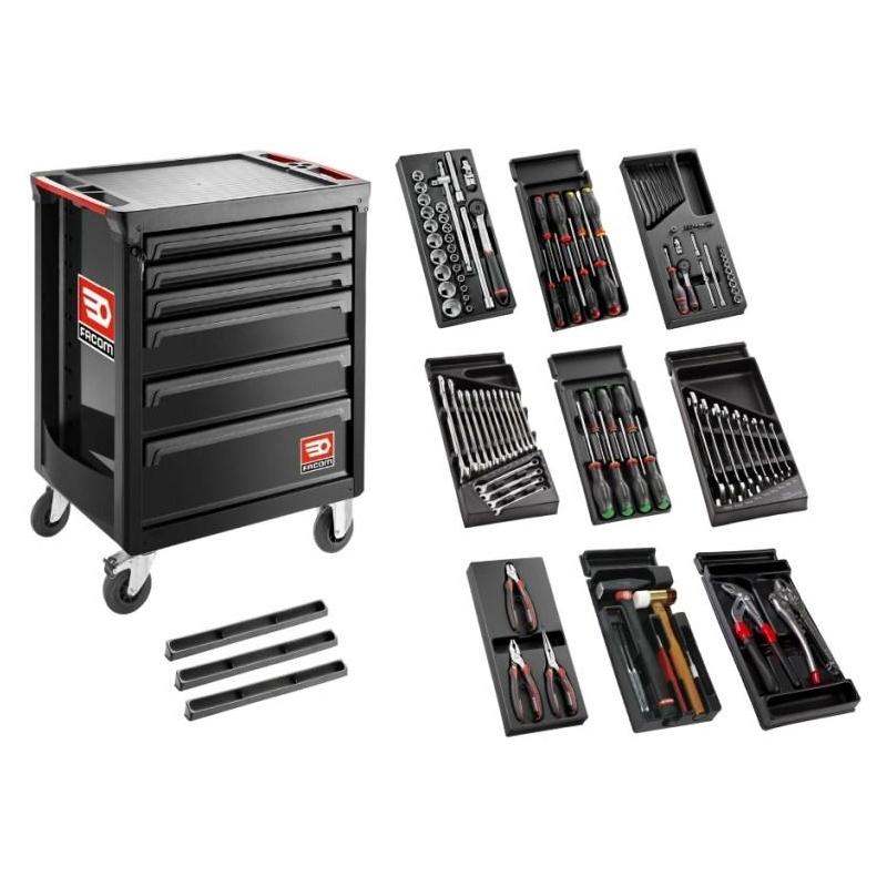 SL.ROLL.6GM3 - Roller cabinet with equipment, 9 modules, black