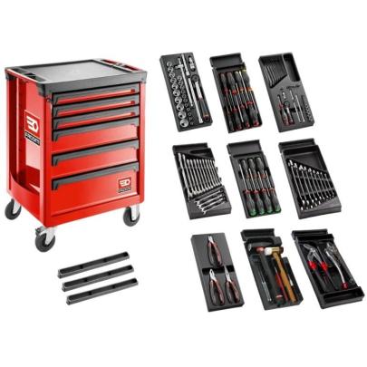 SL.ROLL.6M3 - Roller cabinet with equipment, 9 modules, red