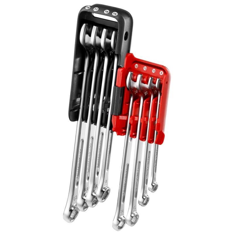 441.JV8GRPPB - Zestaw 8 kluczy oczkowo-płaskich długich, 8 - 19 mm