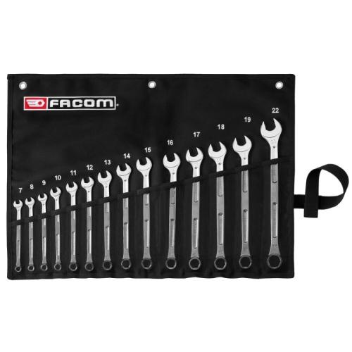 441.JV14GRPPB - Set of 14 long combination wrenches, 7 - 22 mm