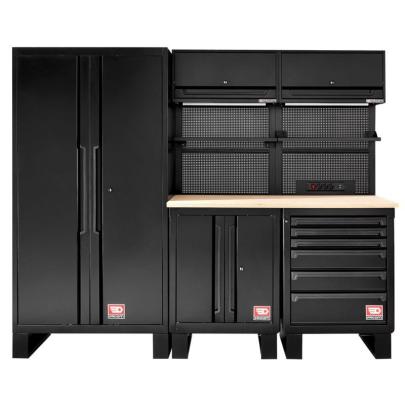 RWS2-9BS - Zestaw mebli ROLL, 2450 mm, blat drewniany, czarny