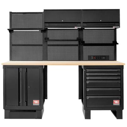 RWS2-11BS - Zestaw mebli ROLL, 2175 mm, blat drewniany, czarny