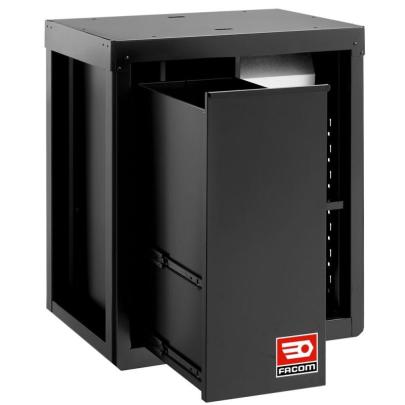 RWS2-MBSERBS - Szafka stojąca z koszem na śmieci i uchwytem na rolkę papieru, czarna