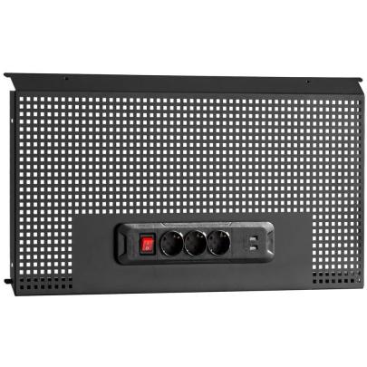 RWS2-PPAV1USBBS - Tablica perforowana do zawieszania na ścianie ROLL, 1 moduł + zestaw gniazdek i USB, czarna