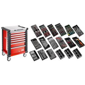 CM.166 - 166-Piece Set of Universal Tools in 7 Drawer Roller Cabinet