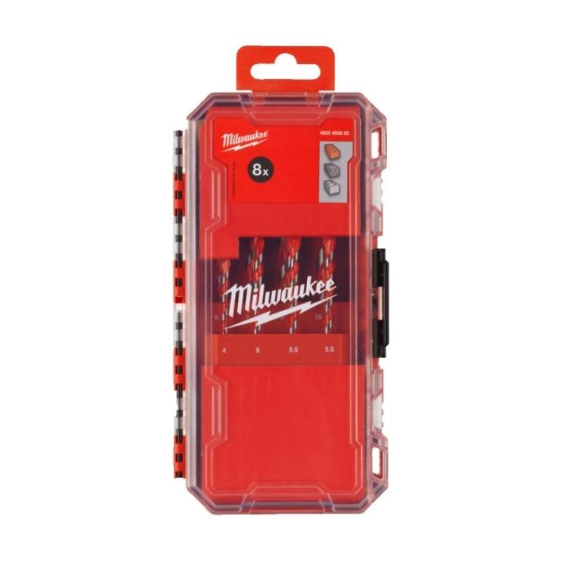 4932493882 - Zestaw wierteł udarowych Premium do betonu z uchwytem cylindrycznym, 4 - 10 mm (8 szt.)
