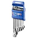 E111107 - Set of 7 ratchet combination wrenches, 8-19 mm
