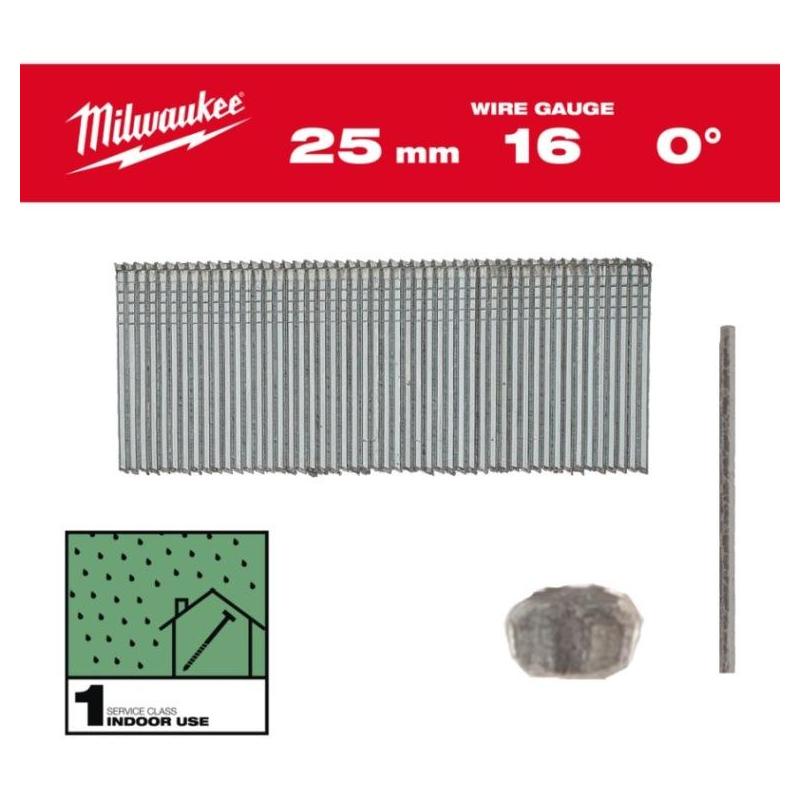 4932498312 - Sztyfty galwanizowane 16G z cienką główką do M18 FN16GS, 1,6 x 25 mm 0° (5 tys. szt.)