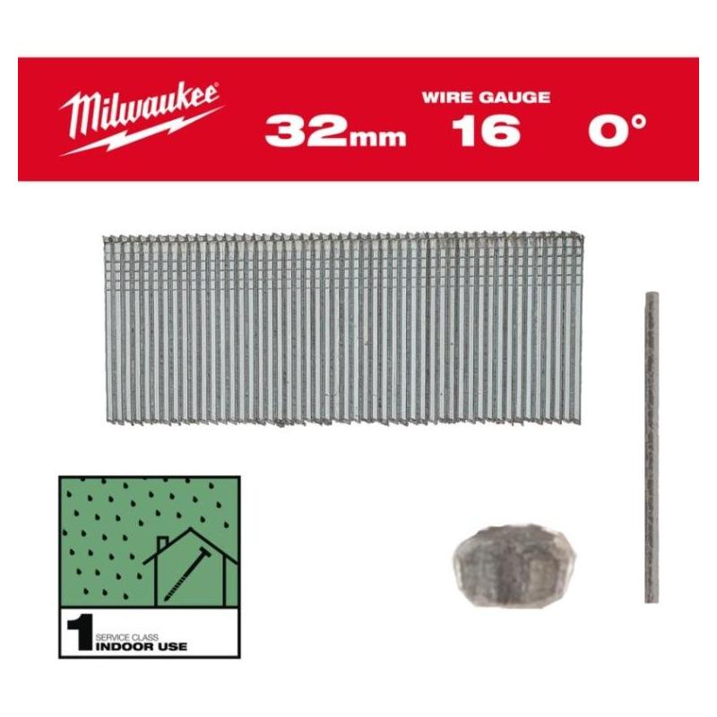 4932498313 - Sztyfty galwanizowane 16G z cienką główką do M18 FN16GS, 1,6 x 32 mm 0° (5 tys. szt.)