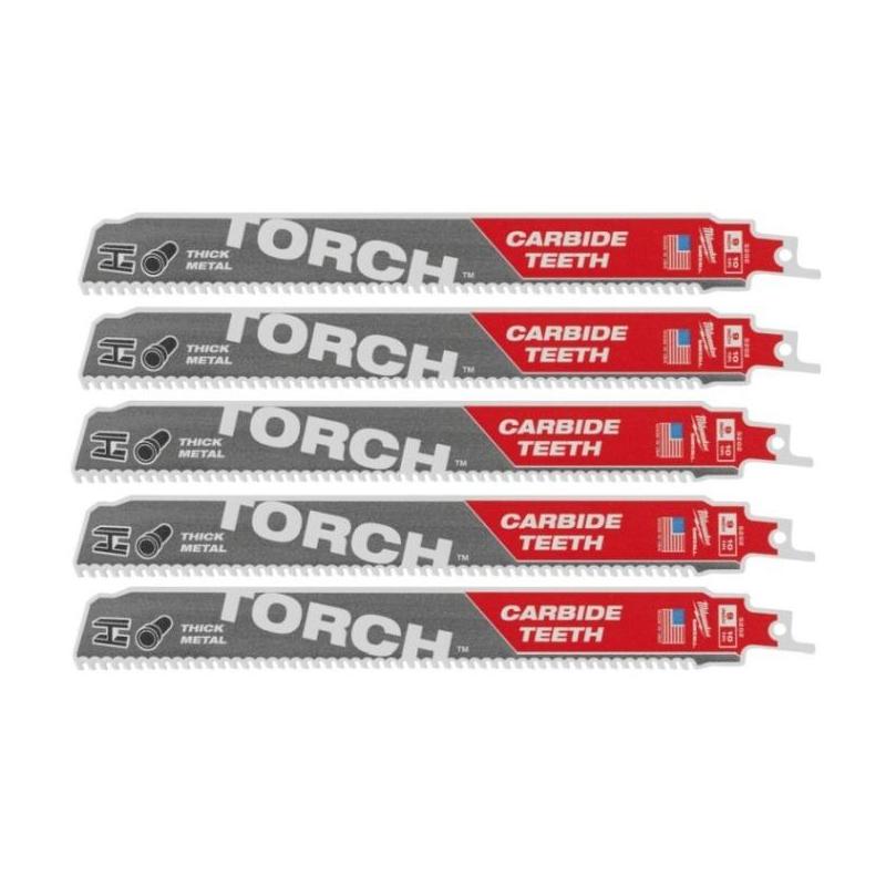 48005552 - Brzeszczot do metalu TCT TORCH z węglikiem, 230 mm 10 TPI (5 szt.)