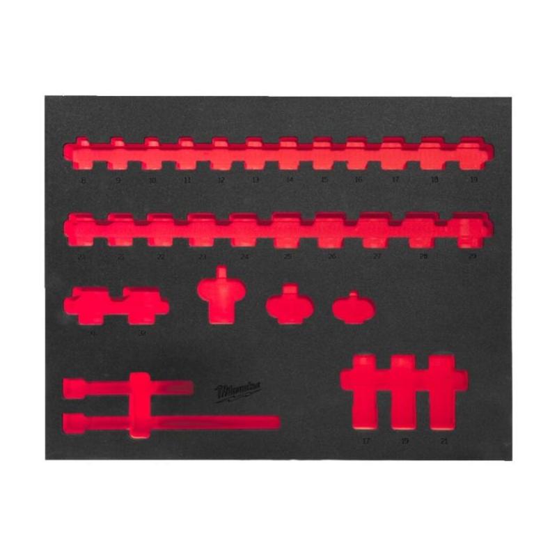 4932493391 - Wkładka piankowa do nasadek 1/2" krótkich, do wózków narzędziowych, 417 x 536 mm