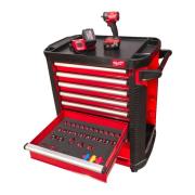 4932493817 - Wózek 4932478849 z wyposażeniem, 9 modułów + klucz udarowy 1/2"