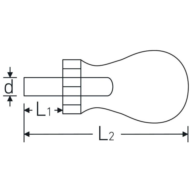 4008-2 - Wkrętak z grzechotką do końcówek 1/4", krótki