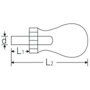4008-2 - Wkrętak z grzechotką do końcówek 1/4", krótki