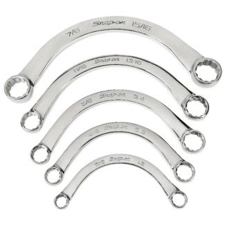 CX605 - Zestaw kluczy oczkowych wygiętych Flank Drive®, 7/16"x1/2" - 7/8"x15/16" (5 szt.)