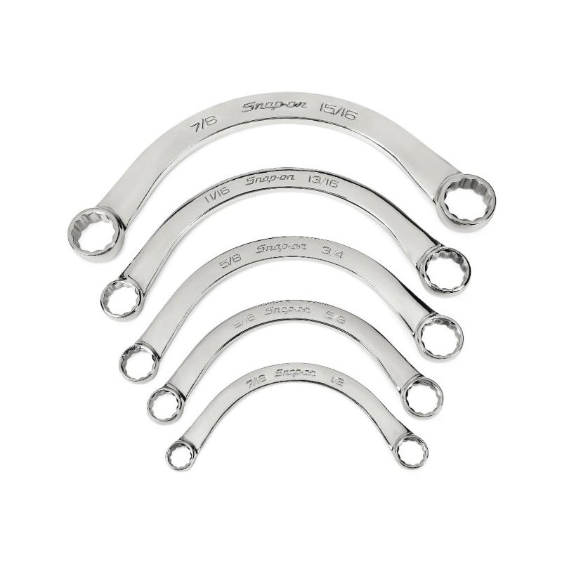 CX605 - Zestaw kluczy oczkowych wygiętych Flank Drive®, 7/16"x1/2" - 7/8"x15/16" (5 szt.)