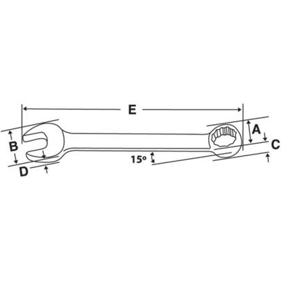 GOEX140B - Klucz oczkowo-płaski krótki Flank Drive®, 7/16"