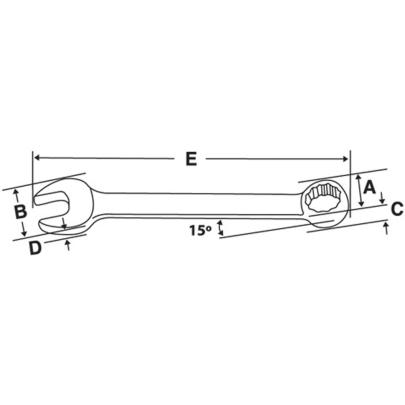 GOEX240B - Klucz oczkowo-płaski krótki Flank Drive®, 3/4"