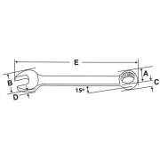 GOEX26B - Klucz oczkowo-płaski Flank Drive®, 13/16"