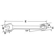 GOEX40B - Klucz oczkowo-płaski Flank Drive®, 1'1/4"