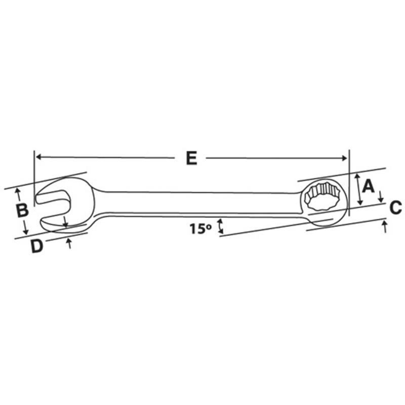 GOEX56A - Klucz oczkowo-płaski Flank Drive®, 1'3/4"