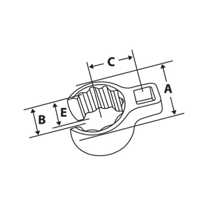 AN850814B - Klucz pazurowy 3/8" 12-kątny, oczkowo-otwarty, Flank Drive®, 7/8"